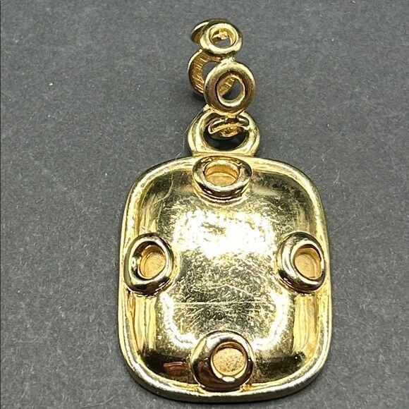 VTG Givenchy Gold Abstract Pendant with Circular Accents - Picture 2 of 6